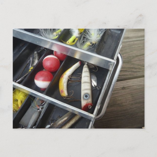 Postal Cubierta de pesca en cubierta de madera (Anverso)