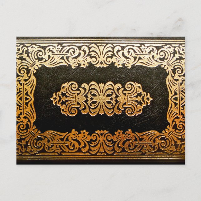 Postal Cubierta del libro de cuero antiguo (Anverso)