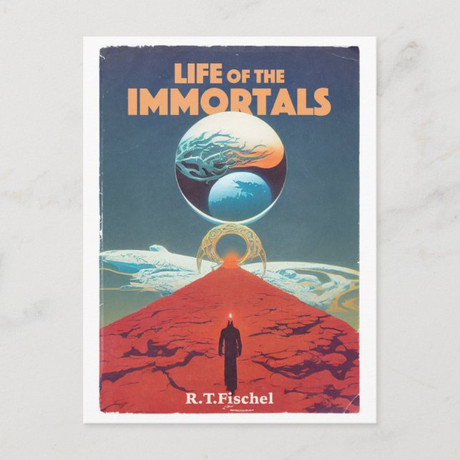 Postal Cubierta del libro de pulpa de ficción de ciencia  (Anverso)