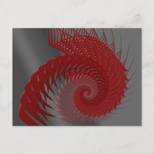 Postal Cubierta mecánica. Arte digital rojo y gris.