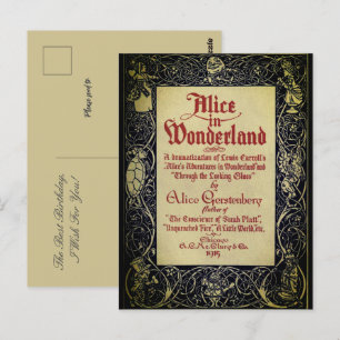 Postal Cubiertas del libro de Alicia en el País de las Ma