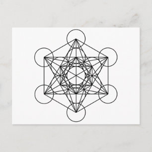 Postal Cubo de Metatron (blanco)