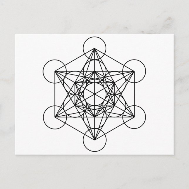 Postal Cubo de Metatron (blanco) (Anverso)