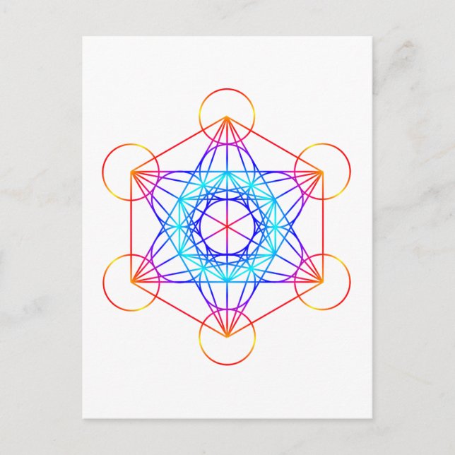 Postal Cubo de Metatron (Color 2) (Anverso)