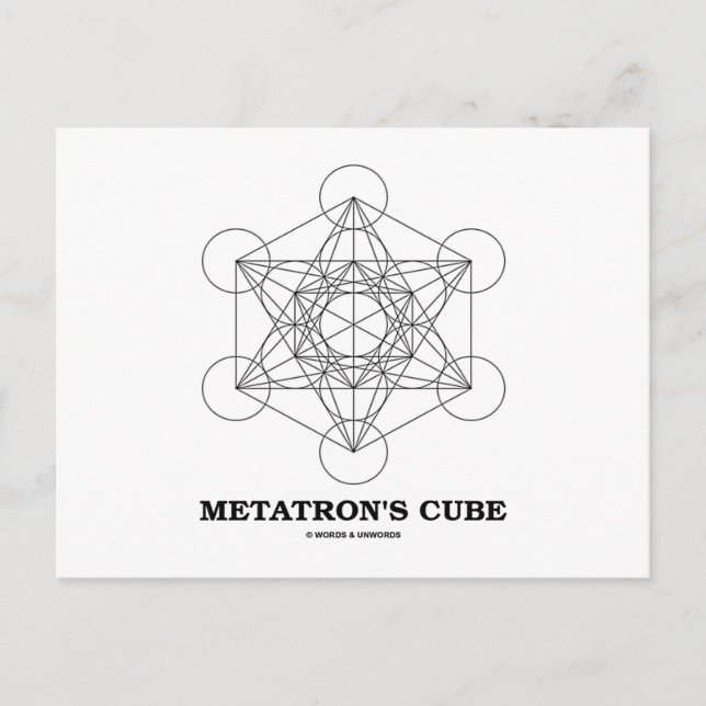 Postal Cubo de Metatrón (Geometría Sagrada) (Anverso)