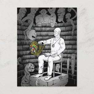 Postal Cubo mágico con monstruos