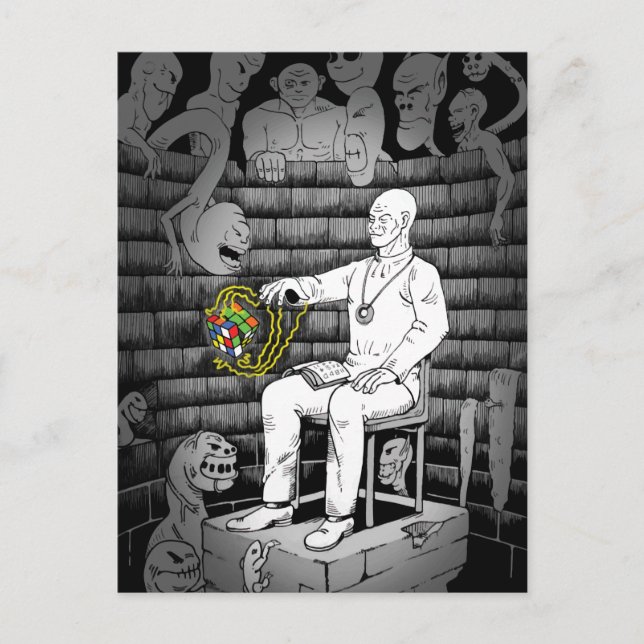 Postal Cubo Mágico con Monstruos (Anverso)