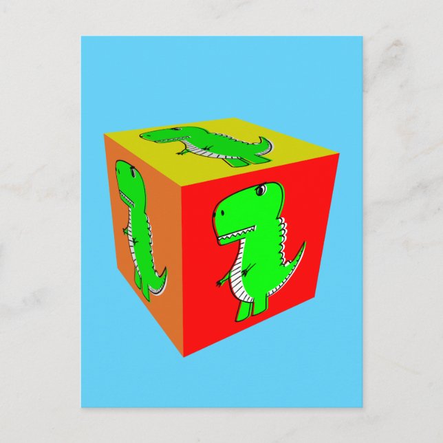 Postal Cubo Personalizado Dino Cube Art (Anverso)