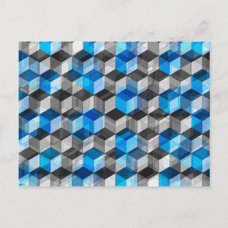 Postal Cubos de gris y azul