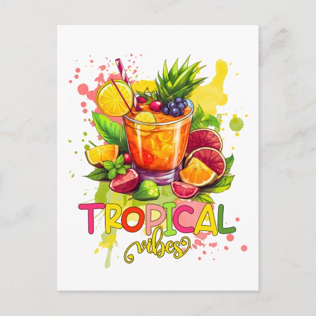 Postal Cubos tropicales - Frutas acuáticas de los tubos d (Anverso)