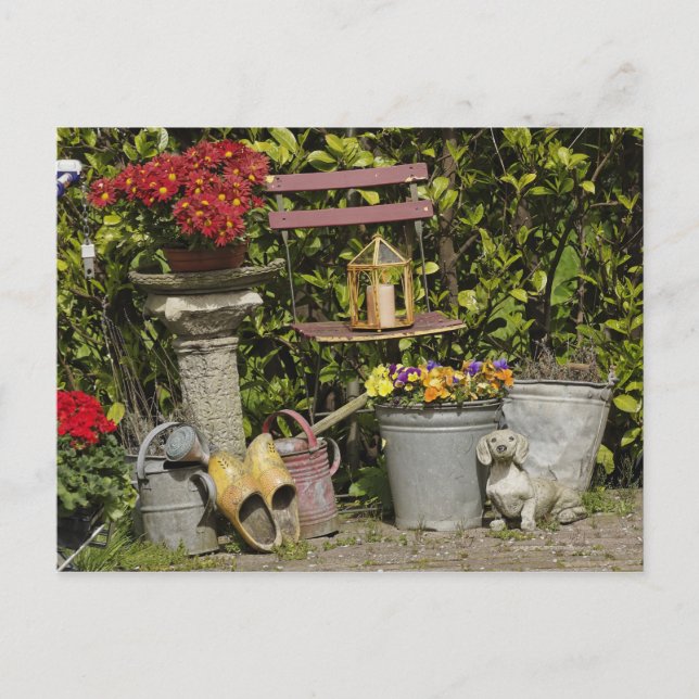 Postal Cubos, zapatos y flores, Zaanse Schans, (Anverso)