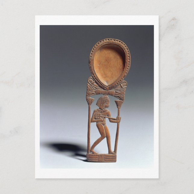 Postal Cuchara cosmética con una figura lutenista, New Ki (Anverso)