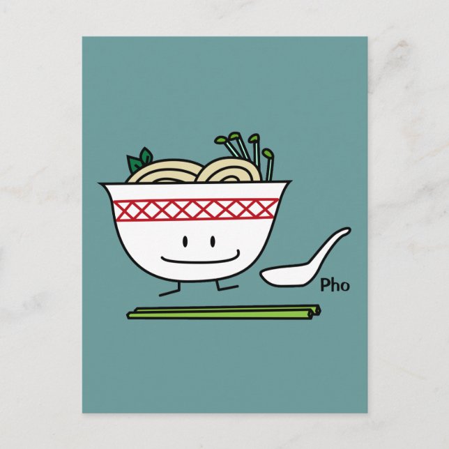Postal Cucharas de sopa de Pho Noodle Bowl Vietnam (Anverso)