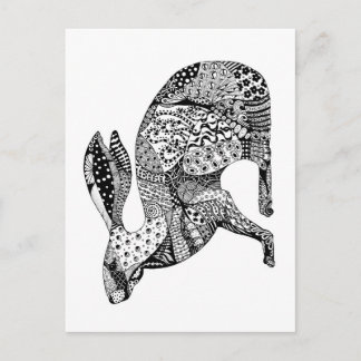 Postal Cuchillando la liebre