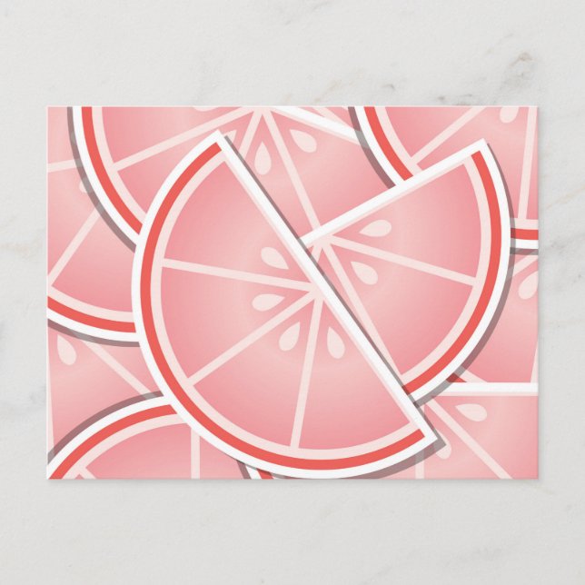 Postal Cuchillas de pomelo rosa funky (Anverso)