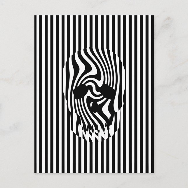 Postal Cuchillas y rayas, Op Art (Anverso)