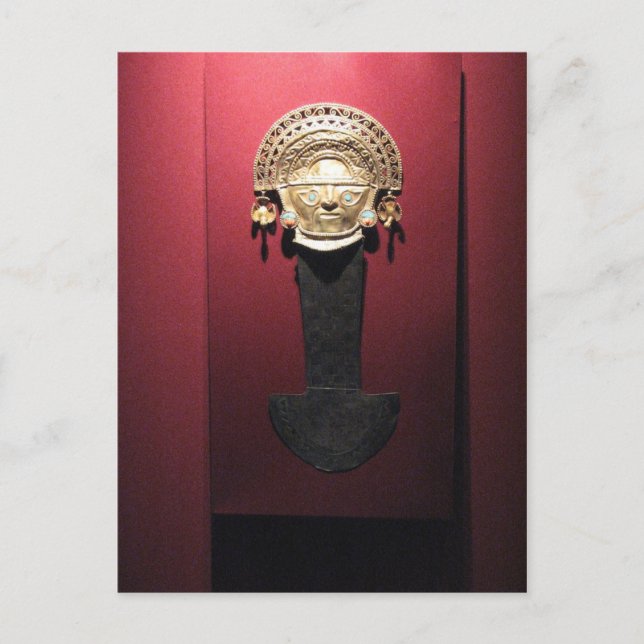 Postal Cuchillo ceremonial de oro inca (Tumi), Lima, Perú (Anverso)