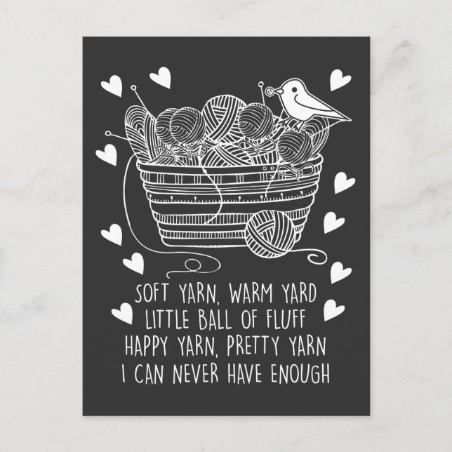 Postal Cuchillo de tejido de tejidos de yartel suave y cá (Anverso)