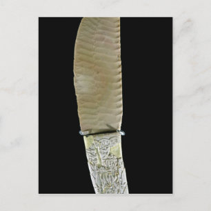 Postal Cuchillo tallado con escenas de batalla