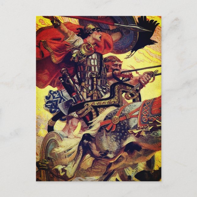Postal Cuchulain en la batalla (Anverso)