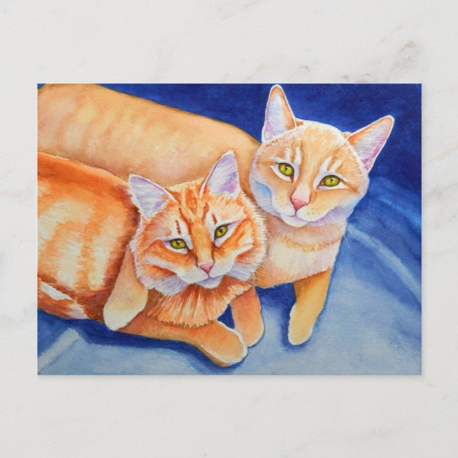 Postal Cuddddling Naranja Tabby Gats (Anverso)