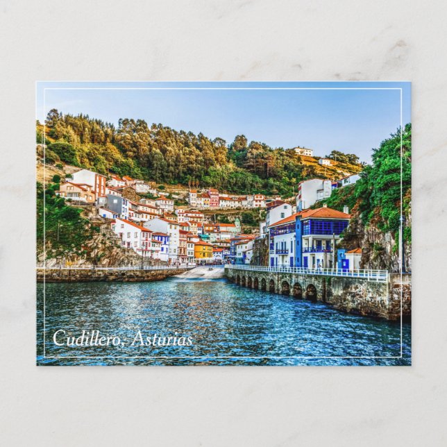 Postal Cudillero, pueblo pesquero de Asturias. España. (Anverso)