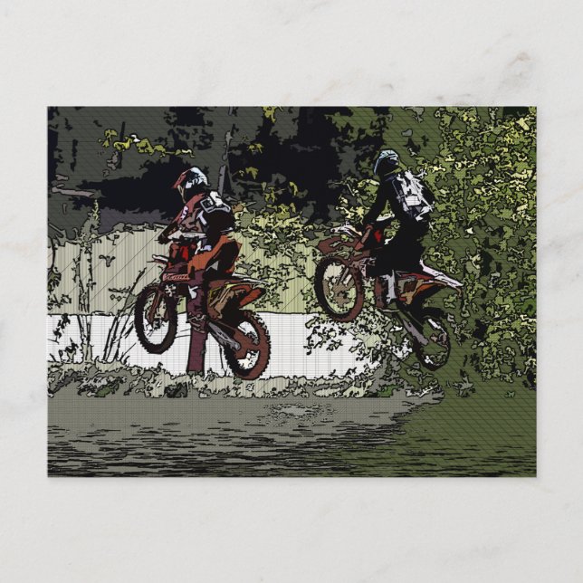 Postal Cuello y Cuello - Motocross Racers (Anverso)