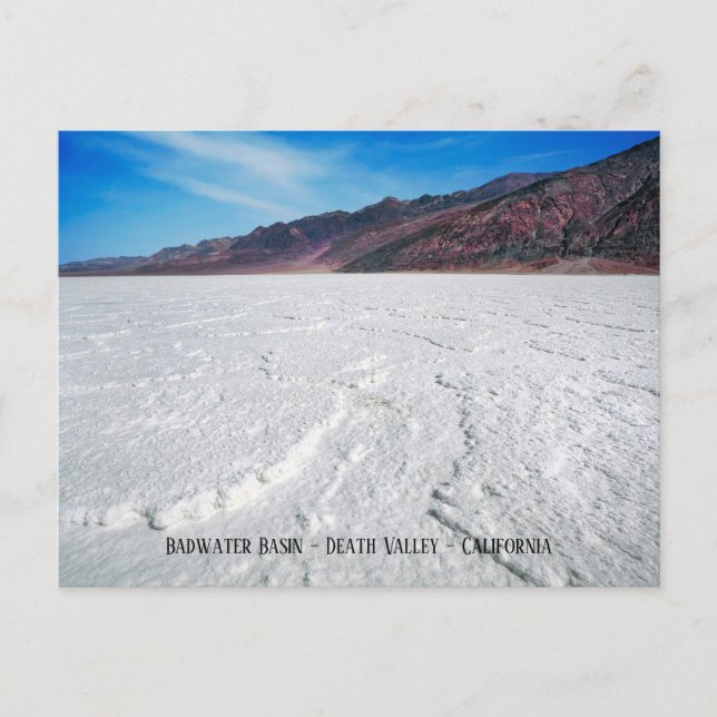 Postal Cuenca Badwater, Valle de la Muerte, California, (Anverso)