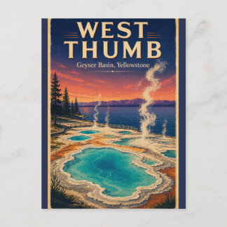 Postal Cuenca de géiseres West Thumb Yellowstone Viaje Vi