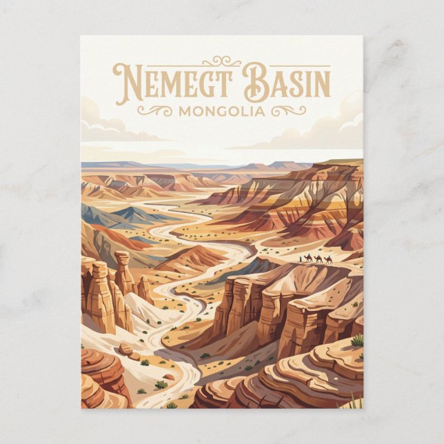 Postal Cuenca de Nemegt Mongolia (Anverso)