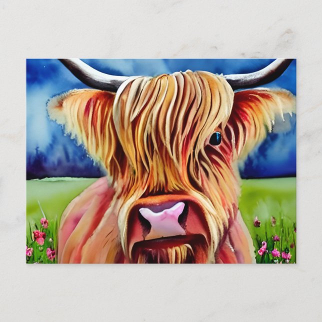 Postal Cuenca del Highland Cow (Anverso)