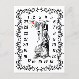 Postal Cuenta regresiva de Navidades de calendario antici