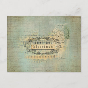 Postal Cuenta tu bendición Collage Wordart