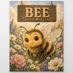 Postal Cuento de bebé abeja linda guardería animal