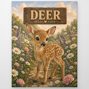 Postal Cuento de bebé animal de vivero ciervo lindo