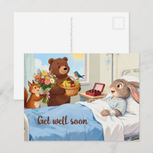 Postal Cuento de Hadas - Animal Enfermo en Hospital + Vis