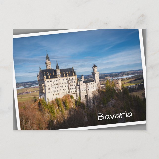 Postal Cuento de hadas castillo Neuschwanstein en Alemani (Anverso)