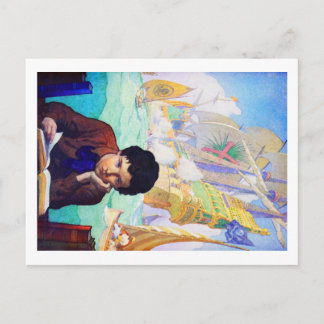 Postal Cuentos de aventuras de N C Wyeth