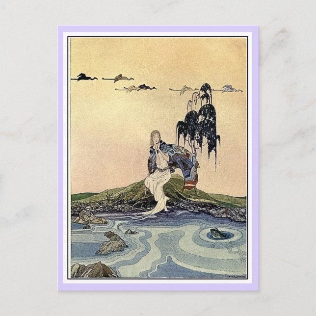 Postal Cuentos de hadas franceses: Violette y el sapo (Anverso)