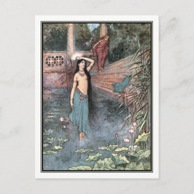 Postal Cuentos populares de Bengala por Warwick Goble (Anverso)