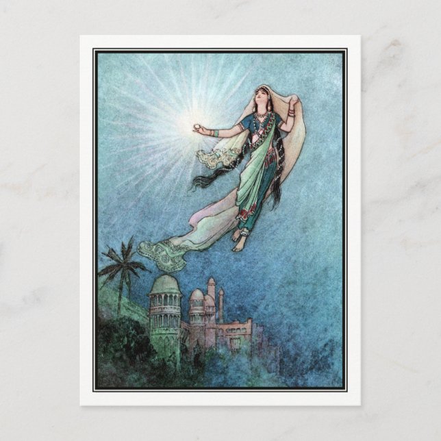 Postal Cuentos populares de Bengala por Warwick Goble (Anverso)