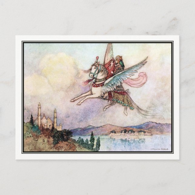 Postal Cuentos populares de Bengala por Warwick Goble (Anverso)