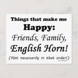 Postal Cuerno de inglés me hace feliz