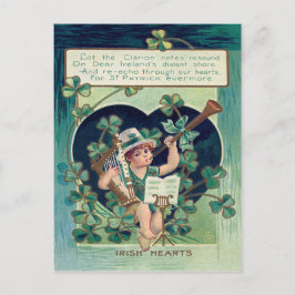 Postal Cuerno del trébol de la arpa del Leprechaun