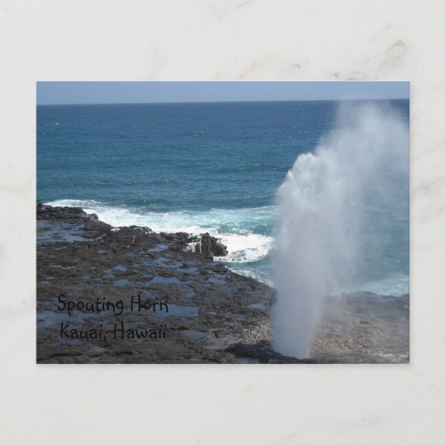 Postal Cuerno que escupe Kauai, Hawái (Anverso)