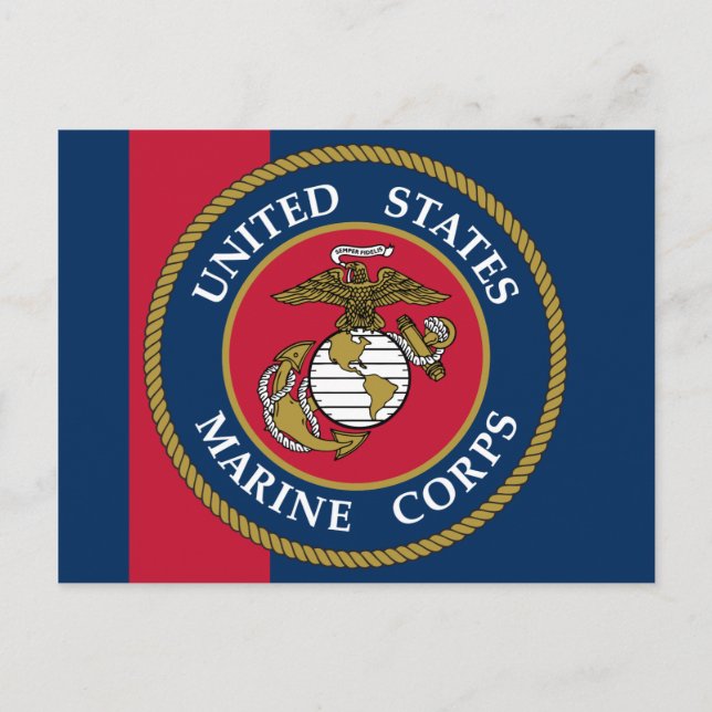 Postal Cuerpo de Marines de Estados Unidos - Azul (Anverso)