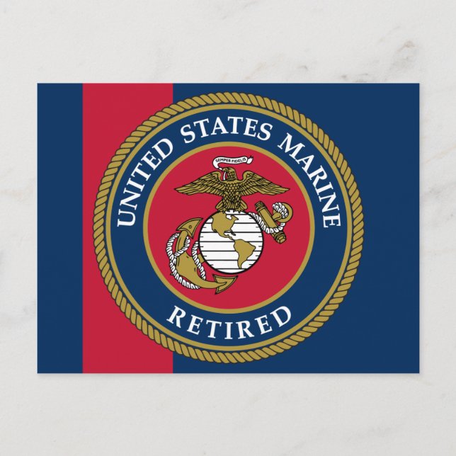 Postal Cuerpo de Marines de Estados Unidos - Azul retirad (Anverso)