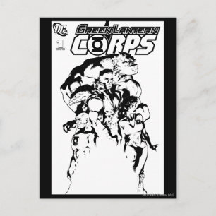 Postal Cuerpos de linternas verdes, negros y blancos