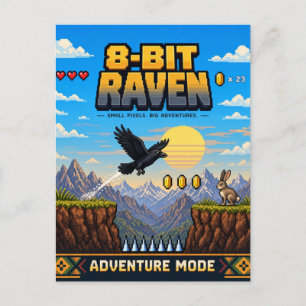 Postal Cuervo, Arte de Pixel Retro de 8 Bits