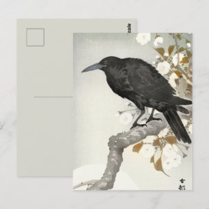 Postal Cuervo Cuervo Japonés Koson Pájaro